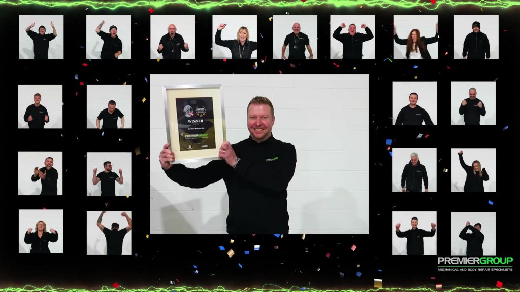 Screenshot of winning celebrations video
