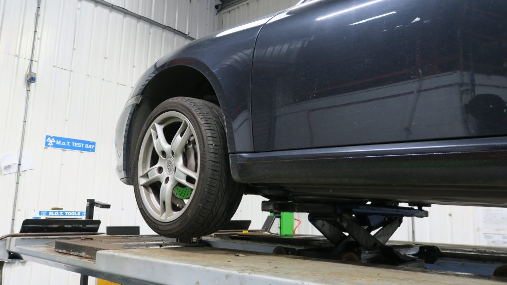 Car in MOT test bay